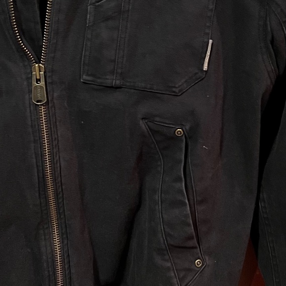 Duluth Trading bomber style jacket vintage flair. Hood. Navy blue. Size XL. - Picture 3 of 4